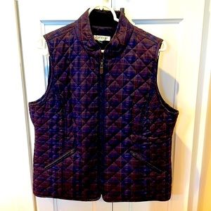 Orvis Plaid Quilted Zip Front Vest 40.5” Large